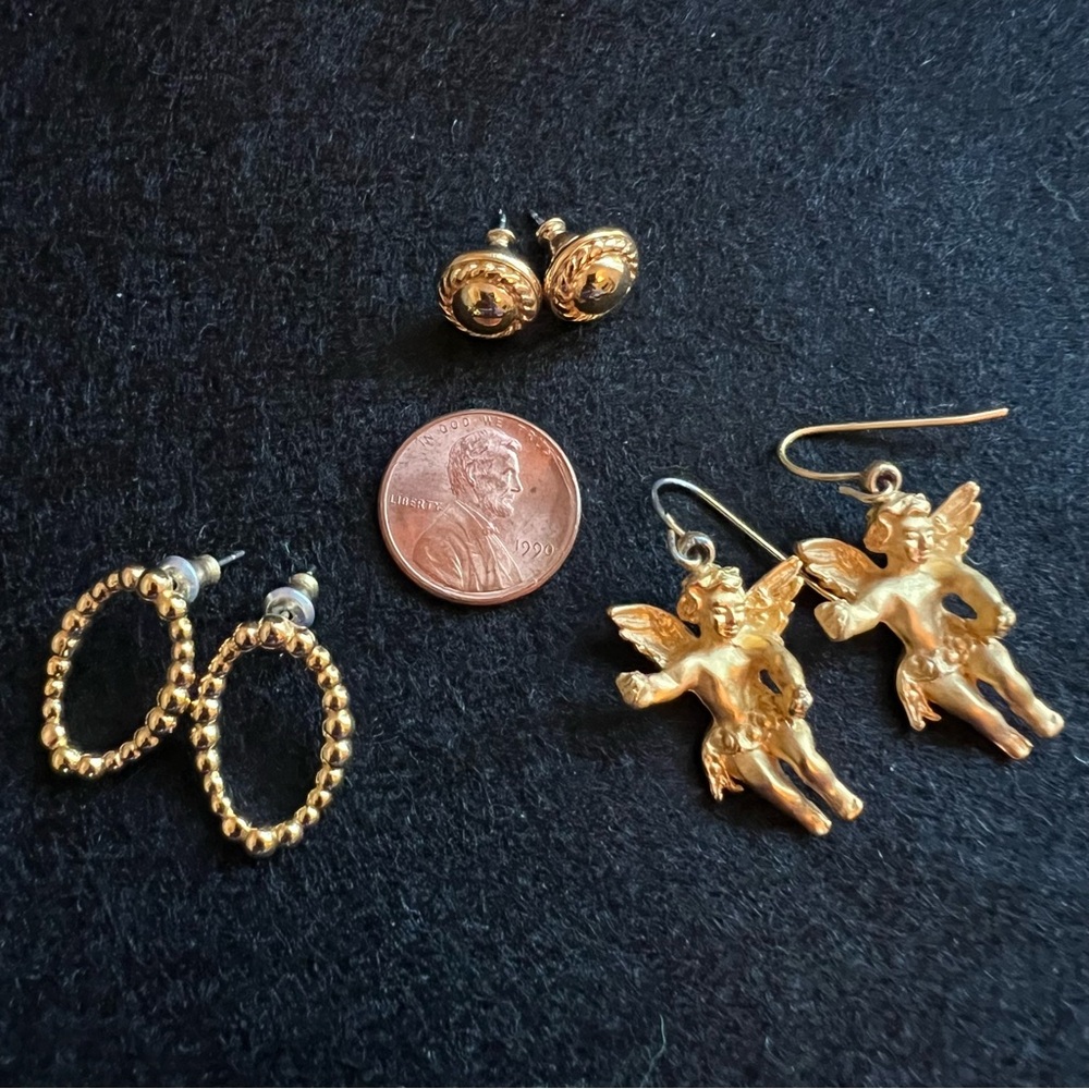 Vintage 😇 Gold-Toned Earrings Bundle